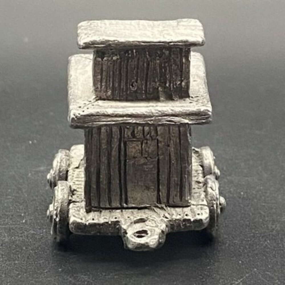 Michael Ricker RB 1986 5 Pc Pewter Train Set 9.5"L  Engine, 3 Flats & Caboose - Picture 15 of 16